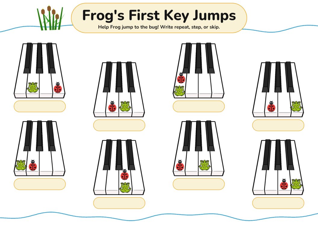 The ink-friendly write-it-in worksheet: eight jumps and blank answer pills on a plain white page.